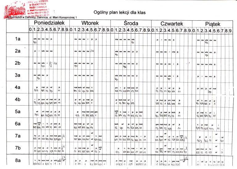 Zespół Szkuł W Mirosławcu Plan Lekcji 2016 zsdamnica.pl